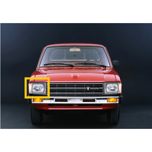 Marco para Luz Derecha Toyota 1979-1983 2WD/4WD Cromada con Luz