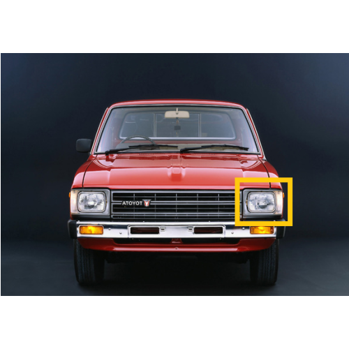Marco para Luz Izquierda Toyota 1979-1983 2WD/4WD Cromada con Luz
