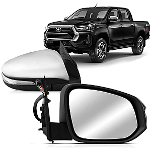 Retrovisor Derecho Electrico Cromado con Luz Hilux 2015-2025