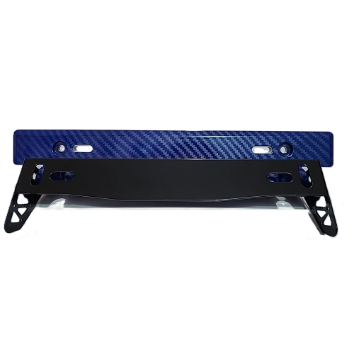 Porta placa ajustable fibra de carbon azul