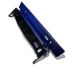 Porta placa ajustable fibra de carbon azul