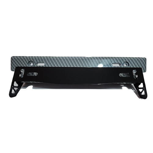  Porta placa ajustable fibra de carbon Gris
