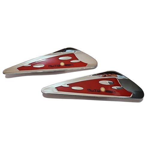 DEFLECTOR PLUMILLA CROMO/ROJO