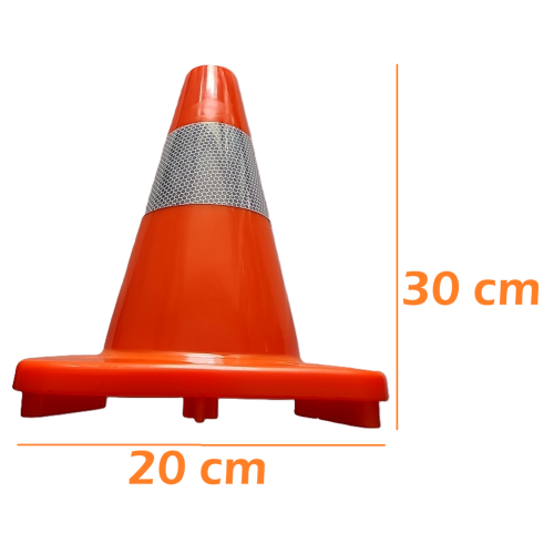 Cono reflectivo naranja PVC de 20x30.5 cm