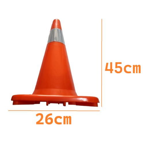 Cono reflectivo naranja PVC de 26x45 cm