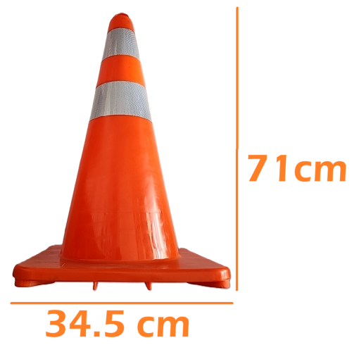  Cono reflectivo naranja PVC de 34.5x71 cm