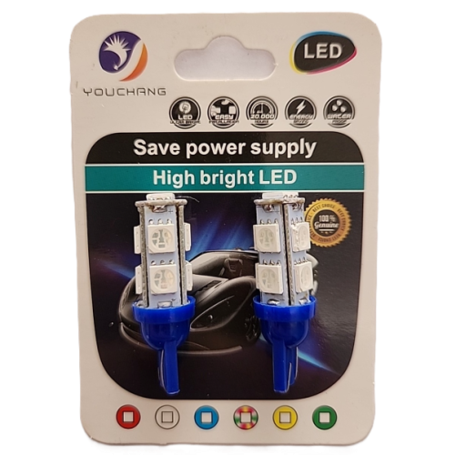 LUZ MEDIA 9 LEDS AZUL